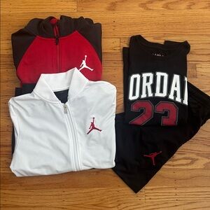 Nike Air Jordan Red, White, and Black Tracksuit Set